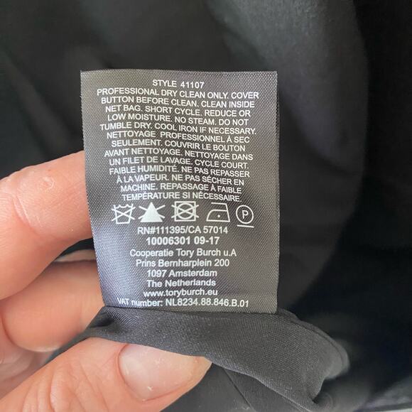 TORY BURCH Black Fremont Shift Cocktail  Dress Size 0 Style 41107 - Picture 10 of 12